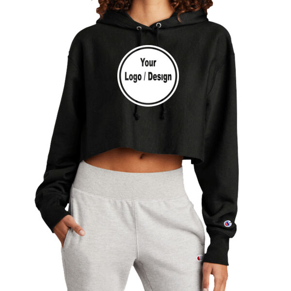 EX - Women's Reverse Weave ® Cropped Cut Off Hooded Sweatshirt Thumbnail